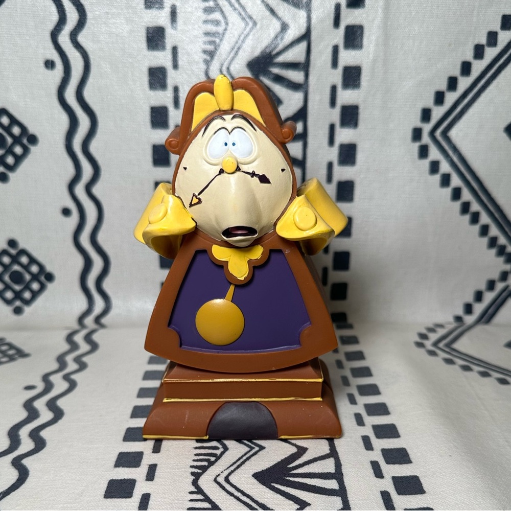 RARE!  VINTAGE DISNEY'S BEAUTY AND THE‎ BEAST "COGSWORTH " TOY BANK  5 1/2" TALL
